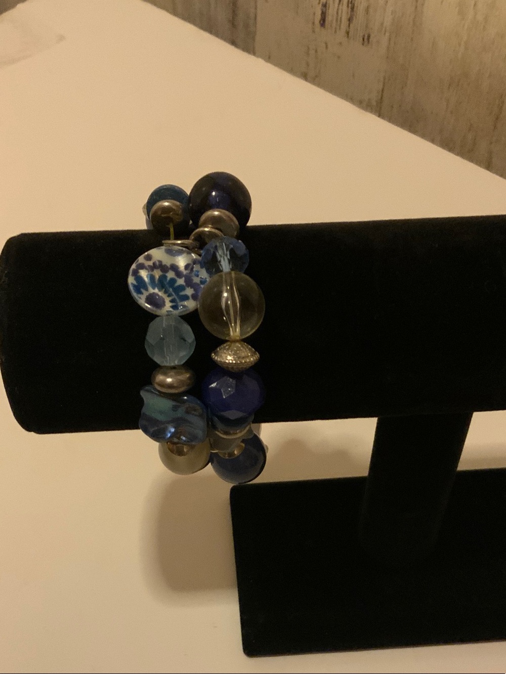 Blue Beaded Stretch Bracelet Set - Women Jewelry